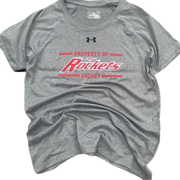 💛 Under Armour HeatGear Ayr Rockets Hockey Tee - Men’s Medium - Picture 1 of 7